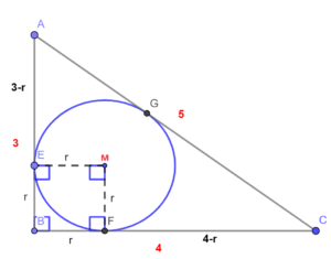 figuur 5: figuur 4 + onderverdeling van rechthoeks zijden in straal en overige delen