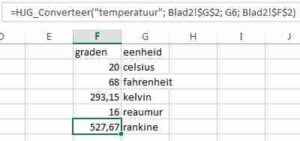 Voorbeeld van gebruik Converteer functie