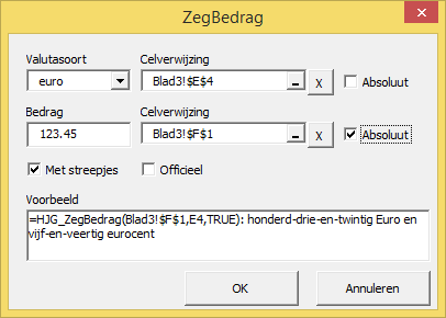 De wizard ZegBedrag van HJGSoft Handigheidjes