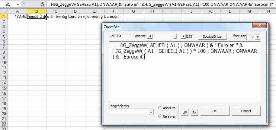 De ZoomEditor van HJGSoft Handigheidjes; SpaceOnizer